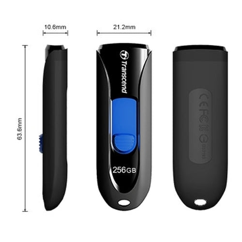 Памет Transcend 256GB USB3.0 Pen Drive Capless Black