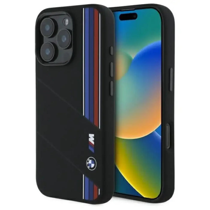 Силиконов калъф BMW Silicone Cut Tricolor Lines MagSafe