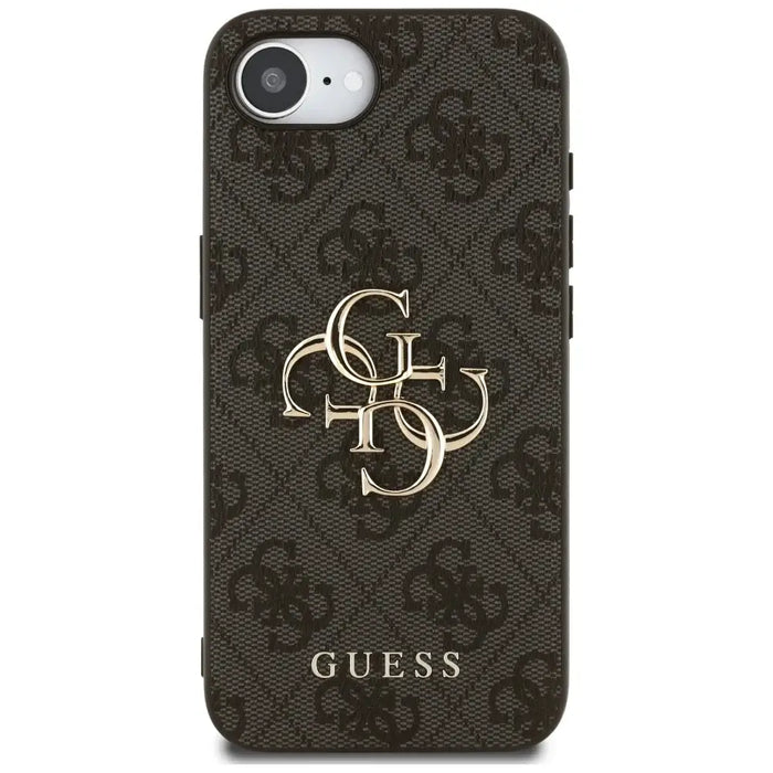 Калъф Guess 4G с голямо лого за iPhone 16e - черен