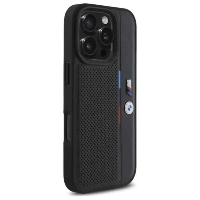 Перфориран калъф BMW M Tricolor Detail Line iPhone 16 Pro
