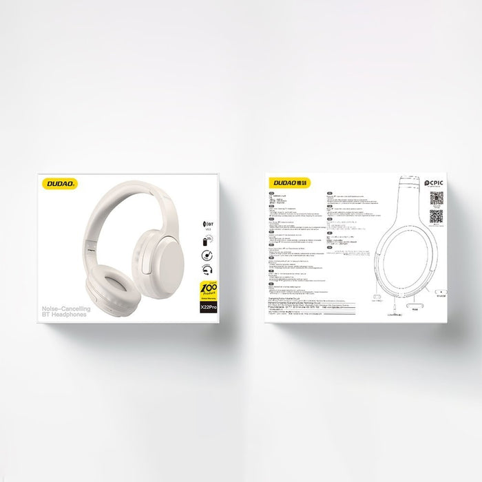 Безжични слушалки Dudao X22Pro ANC 250mAh Bluetooth 5.3 бели