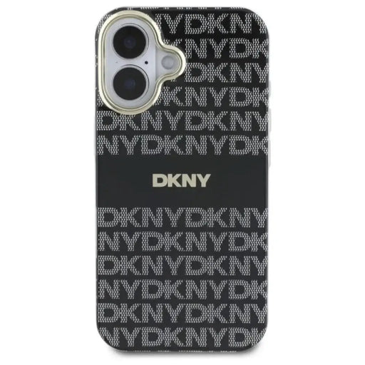 Калъф за iPhone 16 с повтаряща се текстура на DKNY с райета