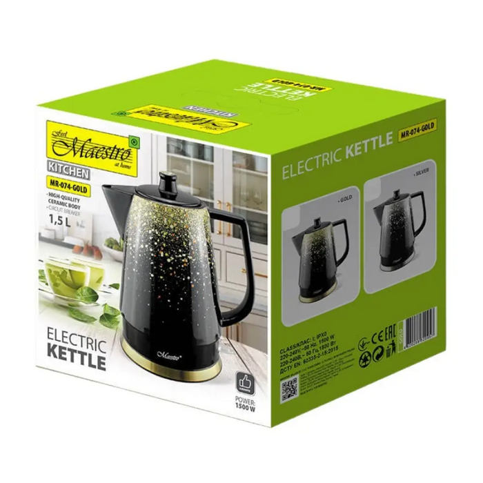 Керамична електрическа кана MAESTRO MR-074-GOLD