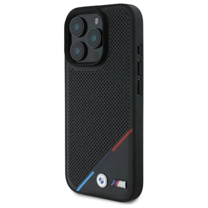 Перфориран калъф BMW M Tricolor Line MagSafe за iPhone 16