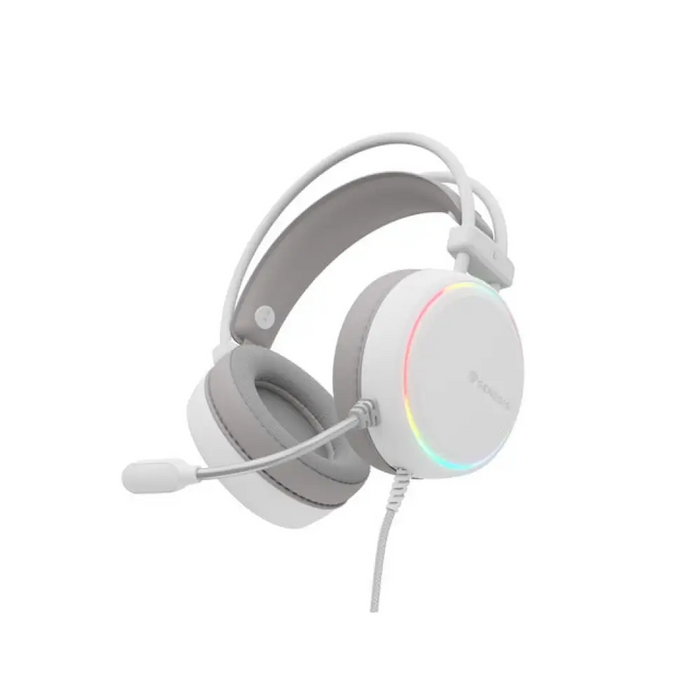Слушалки Genesis Neon 613 G2 с микрофон RGB осветление Бяло