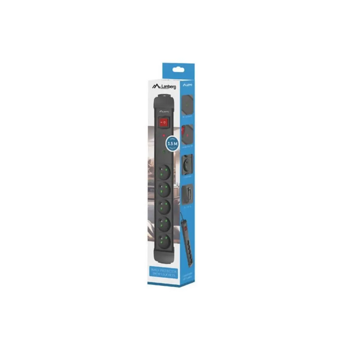 Предпазител от пренапрежение Lanberg sp1 1,5 м 5x френски