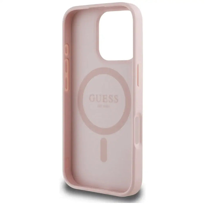 Калъф MagSafe с отпечатан мотив на цветя Guess за iPhone 16