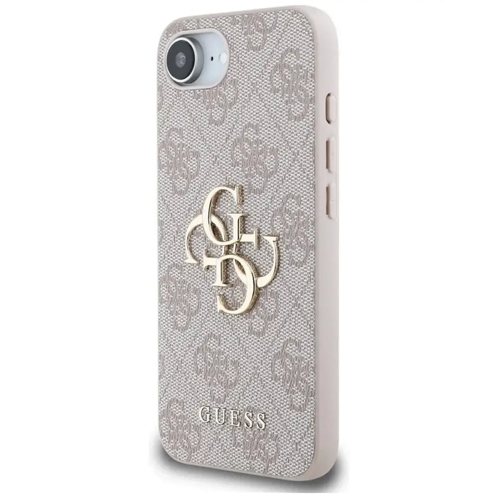 Калъф Guess 4G с голямо лого за iPhone 16e - розов