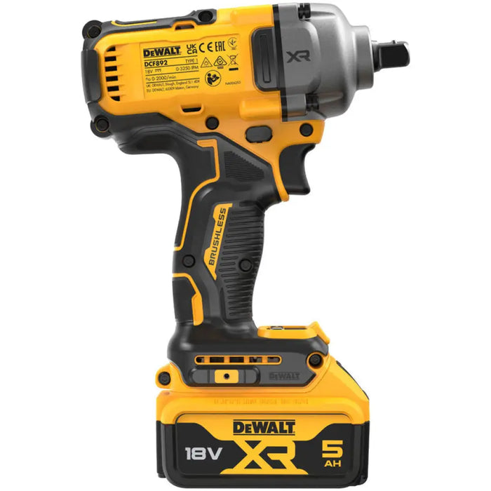 АКУМУЛАТОРЕН БЕЗЧЕТКОВ ГАЙКОВЕРТ DEWALT DCF892P2T-QW 18 V