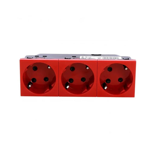 3x2Р + E КОНТАКТ 45 ШУКО 6М MOSAIC LEGRAND - ЧЕРВЕН