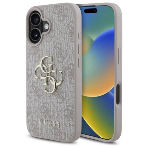 Калъф Guess 4G с голямо лого за iPhone 16 - розов