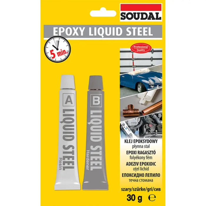МОНТАЖНО ЛЕПИЛО EPOXY ТЕЧНА СТОМАНА 30 G SOUDAL