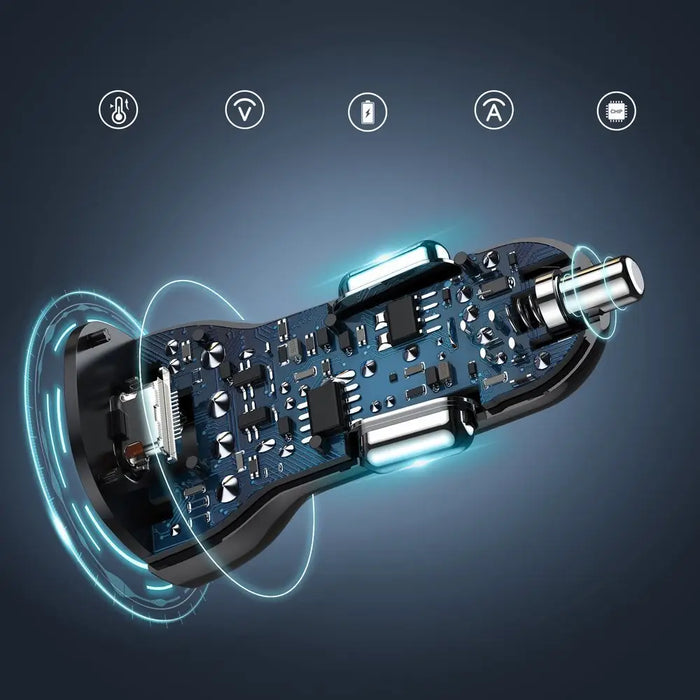 Зарядно за кола Choetech TC0005 USB-C PD USB QC3.0 3A 36W