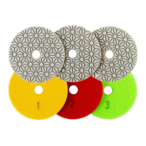 КОМПЛЕКТ ДИАМАНТЕНИ ДИСКОВЕ ЗА МОКРО ПОЛИРАНЕ 3 БРОЯ