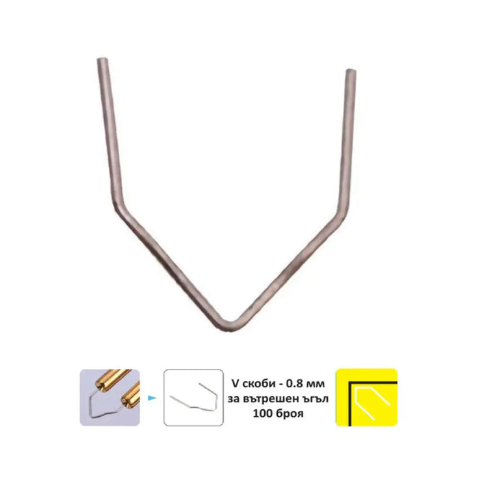 СКОБИ ЗА ПОЯЛНИК ЗА ПЛАСТМАСА ТИП V 100 БРОЯ NEXTOOL ST-V100