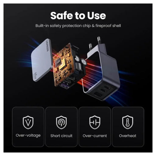 УНИВЕРСАЛНО ЗАРЯДНО УСТРОЙСТВО X755 220V 2xUSB-C 1xUSB A