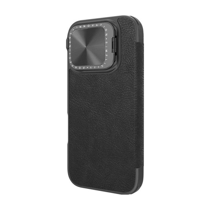 Кейс Nillkin Qin Prop Leather за iPhone 16 Pro, черен