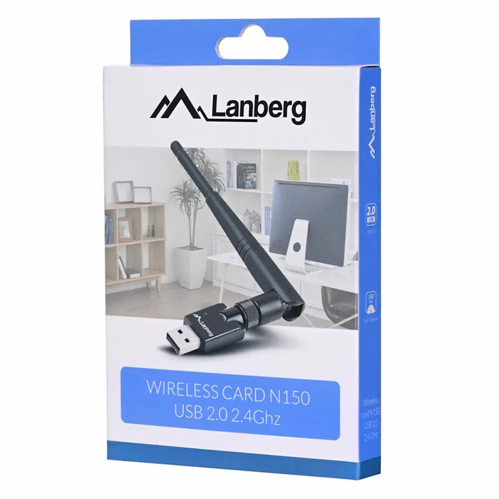 Lanberg USB адаптер безжична мрежова карта nc-0150-we n150