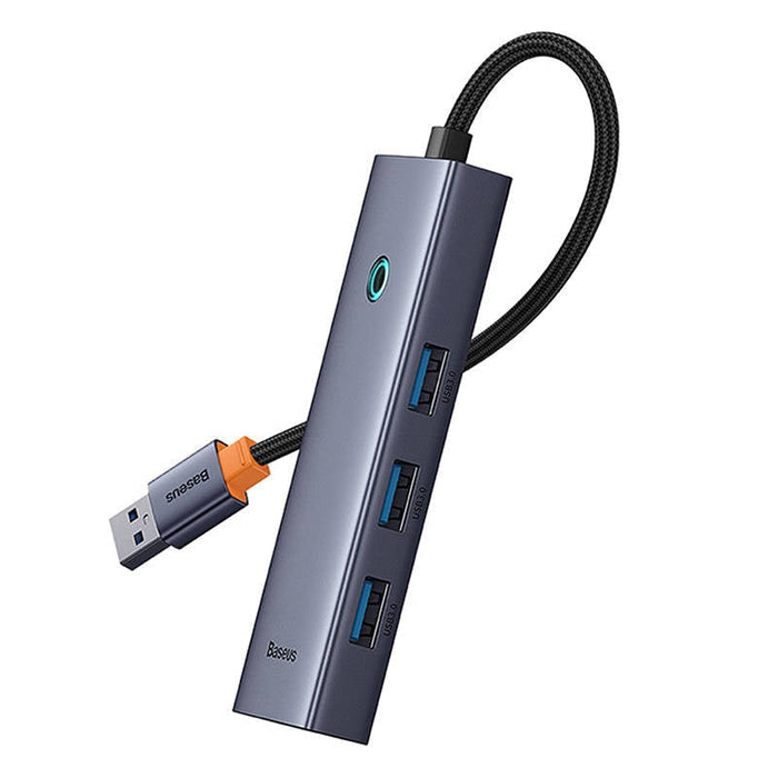 4в1 хъб Baseus UltraJoy USB-A към 4x USB 3.0 сив