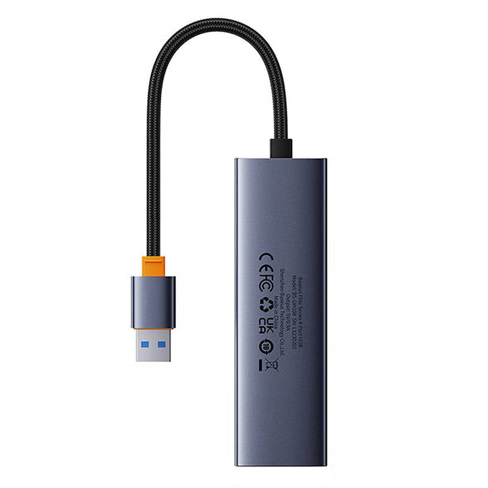4в1 хъб Baseus UltraJoy USB-A към 4x USB 3.0 сив