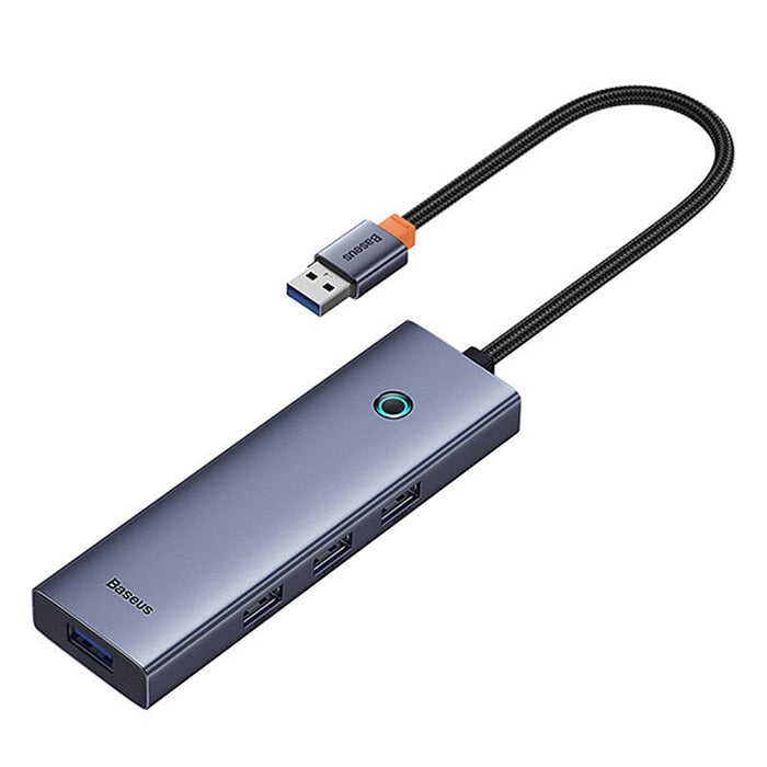 4в1 хъб Baseus UltraJoy USB-A към 4x USB 3.0 сив
