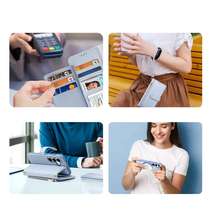 Кожен калъф Dux Ducis Lawa за Samsung Galaxy S25 със свалящ