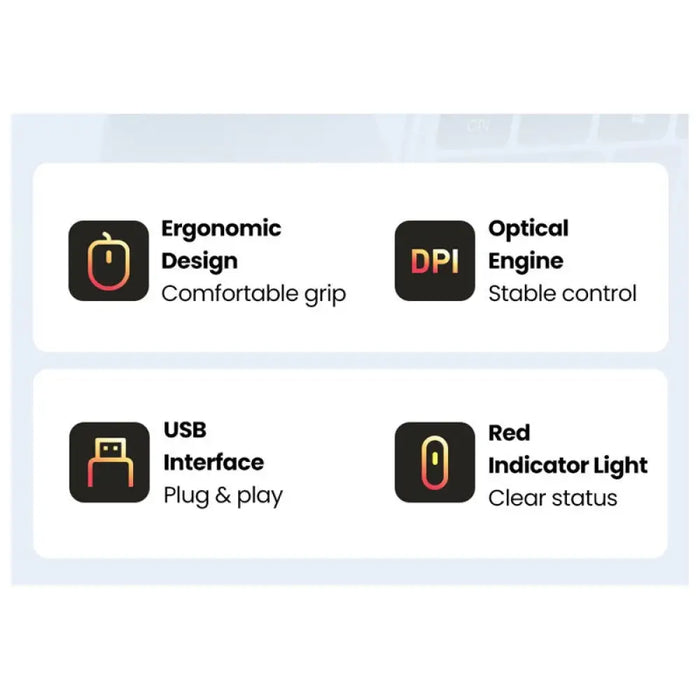 КОМПЮТЪРНА МИШКА С ДЪЛЖИНА НА КАБЕЛА 1.5m MU007 UGREEN