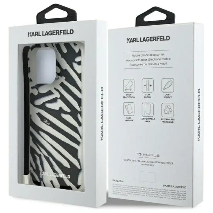 Калъф Karl Lagerfeld IML Zebra Pattern & Cord iPhone 16 Pro