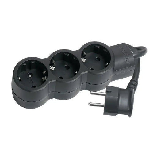 РАЗКЛОНИТЕЛ 3х ШУКО С КАБЕЛ 1,5м LEGRAND - ЧЕРНО/СИВ