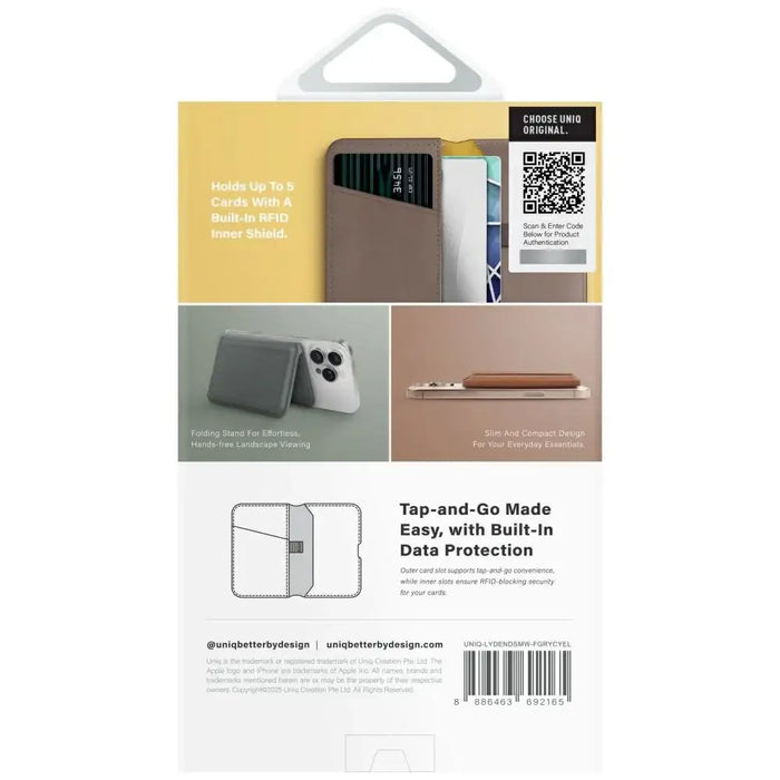 Uniq Lyden DS RFID магнитен портфейл със стойка за телефон