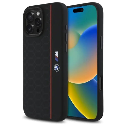 Силиконов калъф BMW Hexagon Red Line MagSafe за iPhone 16