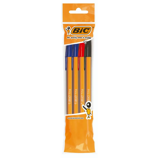 КОМПЛЕКТ ОРИЙНДЖ 4БР.цветни/син 2,черен1,червен1/ BIC