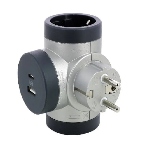 АДАПТЕР 2х ШУКО + 2 USB A + C с ОБРАТНО ВЪРТЕНЕ LEGRAND