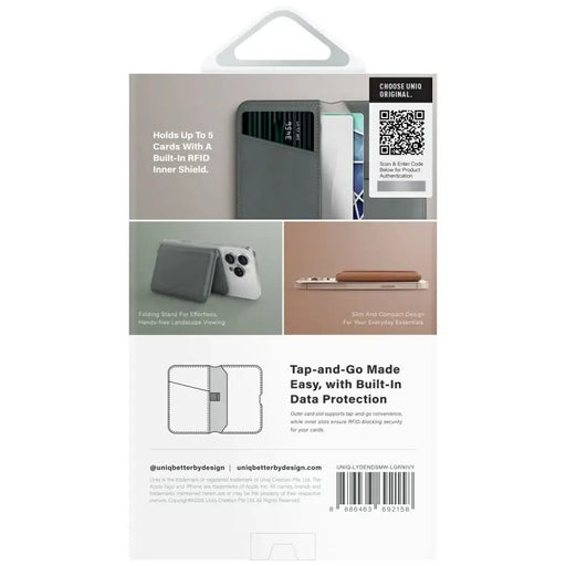 Uniq Lyden DS RFID магнитен портфейл със стойка за телефон