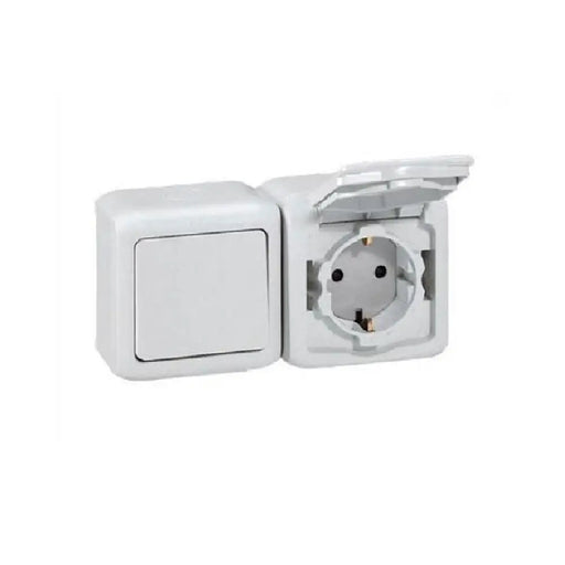 ДВОЕН КОНТАКТ ШУКО ЗА ОТКРИТ МОНТАЖ FORIX LEGRAND - БЯЛ