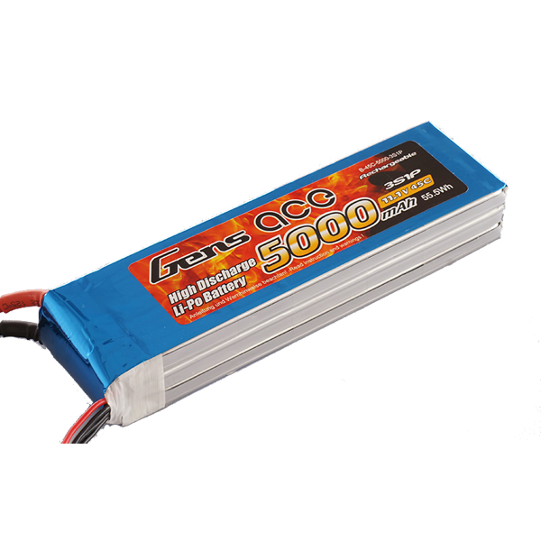 Батерия Gens Ace, 5000mAh, 11.1V, 45C, 3S1P