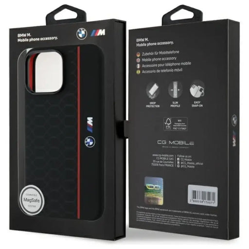 Силиконов калъф BMW Hexagon Red Line MagSafe за iPhone 16