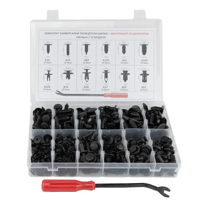 КОМПЛЕКТ ТАПИЦЕРСКИ ЩИПКИ И ЩАНГА 240 БРОЯ NEXTOOL