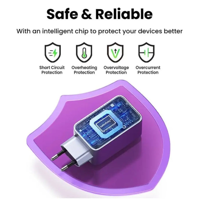 УНИВЕРСАЛНО ЗАРЯДНО УСТРОЙСТВО X757 220V 2xUSB-C 1xUSB A