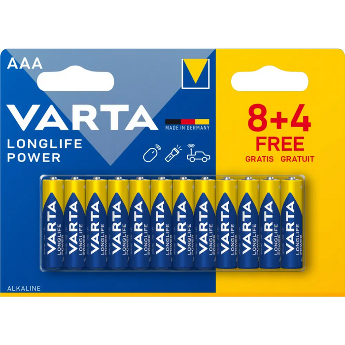 Батерии Varta LONGLIFE POWER AAA BLI 12 (8 + 4)