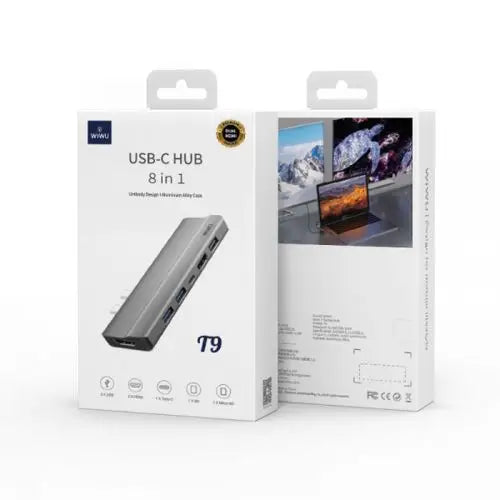 8в1 хъб WiWU HUB T9 Ethernet Type C към - 2x HDMI2