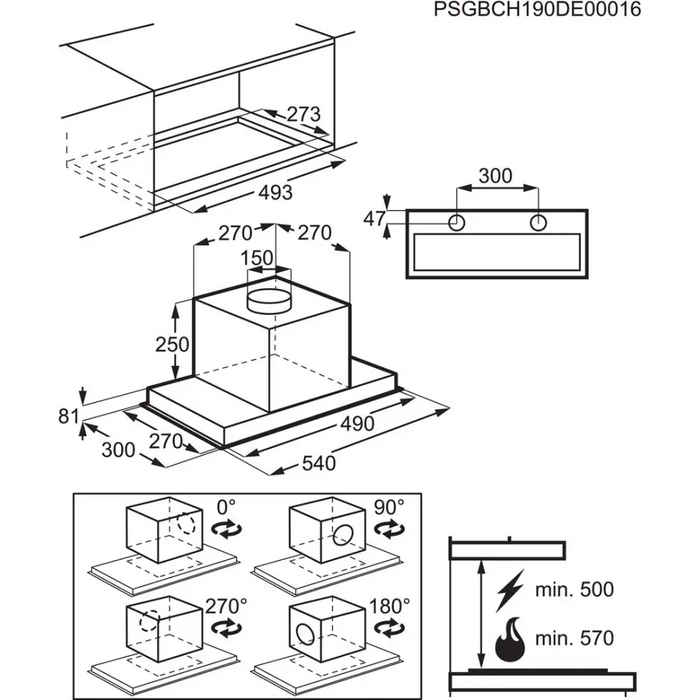Electrolux LFG516X Аспиратор за вграждане неръждаема стомана