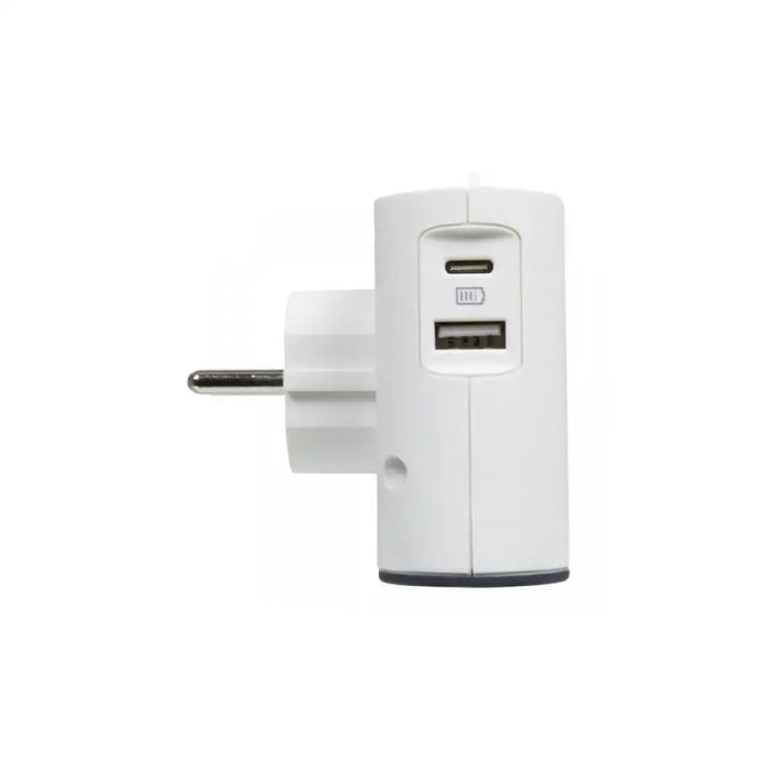 СТРАНИЧЕН АДАПТЕР 2х2P + USB A + C LEGRAND - БЯЛ/СИВ