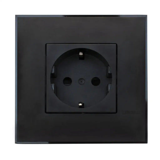 КОНТАКТ ЕДИНИЧЕН С РАМКА ЧЕРЕН BTICINO CLASSIA