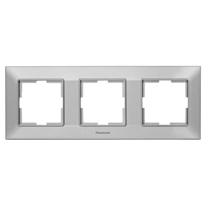РАМКА ТРОЙНА ХОРИЗОНТАЛНА СВЕТЛОСИВА PANASONIC Arkedia Slim