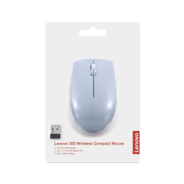 Безжична компактна мишка LENOVO 300 Frost Blue с батерия