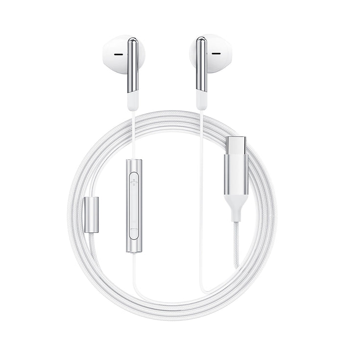 Acefast L3 кабелни USB-C слушалки с микрофон - бели