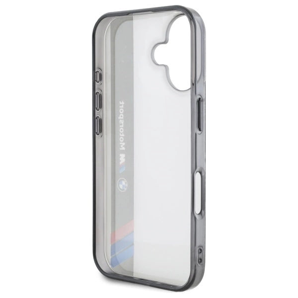 Калъф BMW Motosport IML Vertical Stripe iPhone 16 - сив