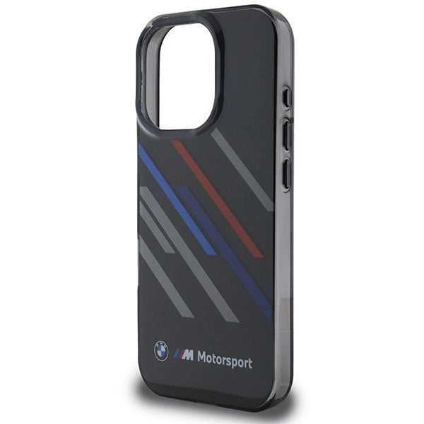 Калъф BMW Motosport IML Random Stripes за iPhone 16 Pro Max - черен