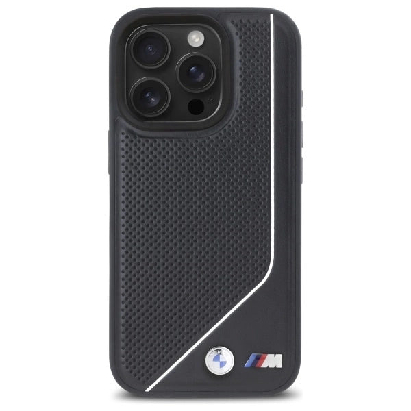 BMW M Perforated Twisted Line MagSafe калъф за iPhone 16 Pro - черен